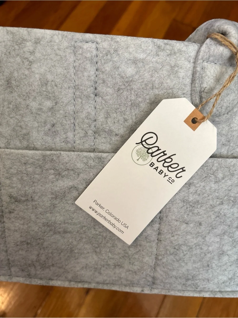 Parker Baby Co. Gray Felt Nursery Storage Caddy w/ exterior pockets foldable.NWT